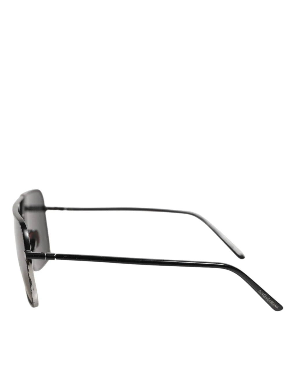 Lunettes de soleil dolce et gabbana avec monture en métal noir et verres dégradés gris foncé style aviateur