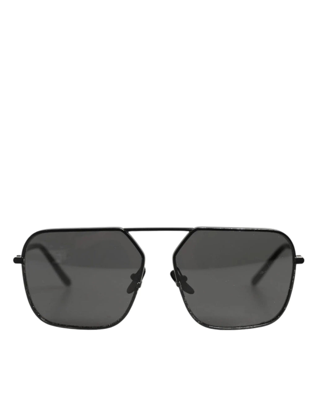 Lunettes de soleil dolce & gabbana aviator en métal noir avec verres carrés gris foncé