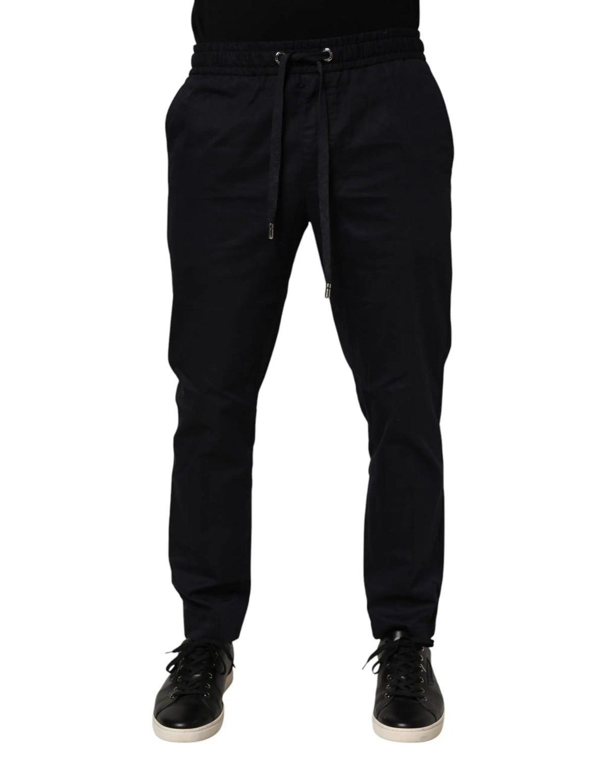 Dolce & Gabbana pantalon de jogging homme noir taille moyenne avec cordon de serrage coupe décontractée et jambes fuselées