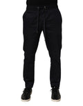 Dolce & Gabbana pantalon jogger homme noir taille moyenne avec cordon de serrage et jambes fuselées