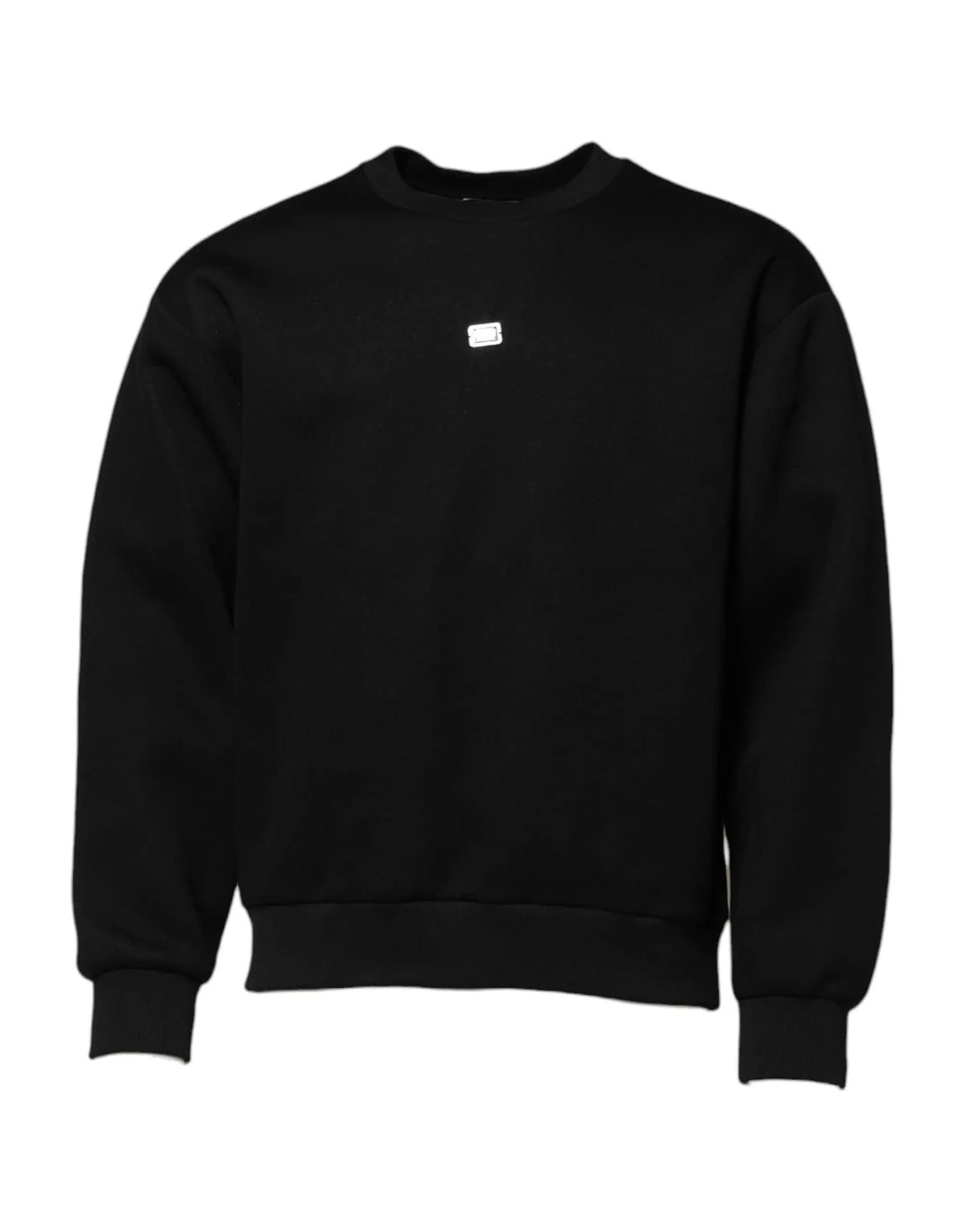 Sweatshirt dolce & gabbana noir en modal avec logo dg blanc encadré sur la poitrine