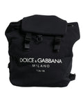 Sac à dos dolce & gabbana noir en néoprène nylon avec logo blanc brodé et bretelles ajustables vue arrière