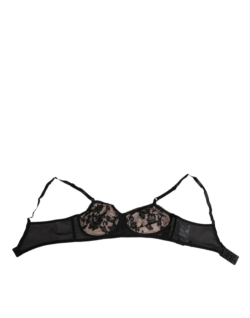 Dolce & gabbana noir soutien-gorge en dentelle florale transparente avec armatures et bretelles réglables