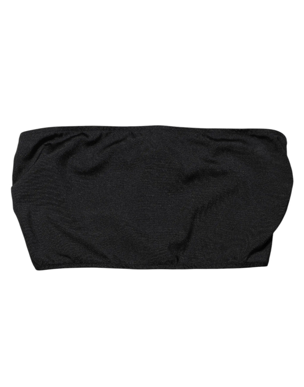 Dolce & gabbana top bandeau noir sans bretelles en mélange de nylon tissu doux et extensible