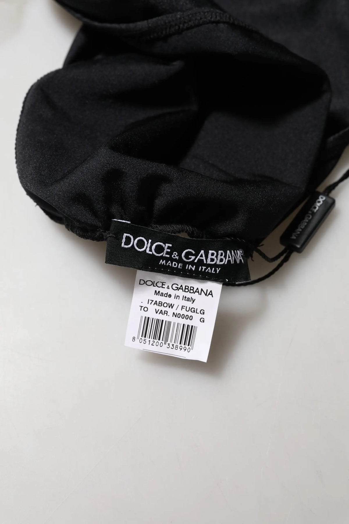 Étiquette en satin noir dolce & gabbana d un bustier bandeau tube sans bretelles en nylon noir mêlé