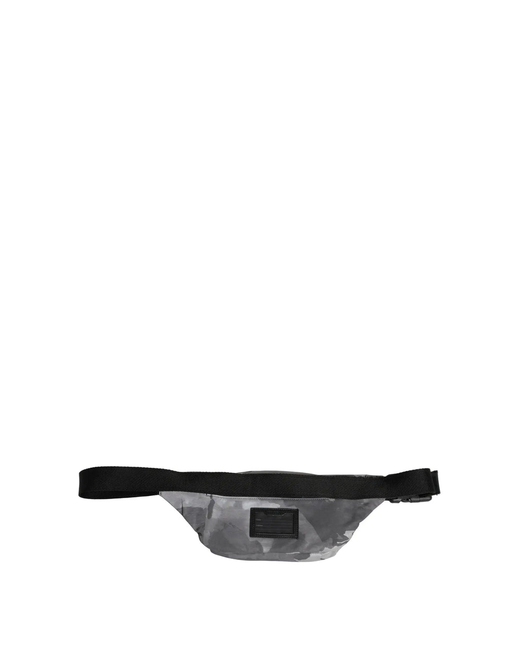 Sac banane dolce & gabbana en nylon noir camouflage transparent avec sangle réglable noire et plaque en laiton