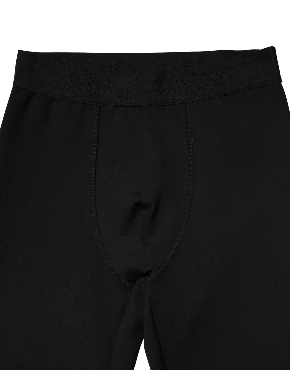 Culotte de sport noire dolce & gabbana en nylon extensible avec taille élastique ajustée