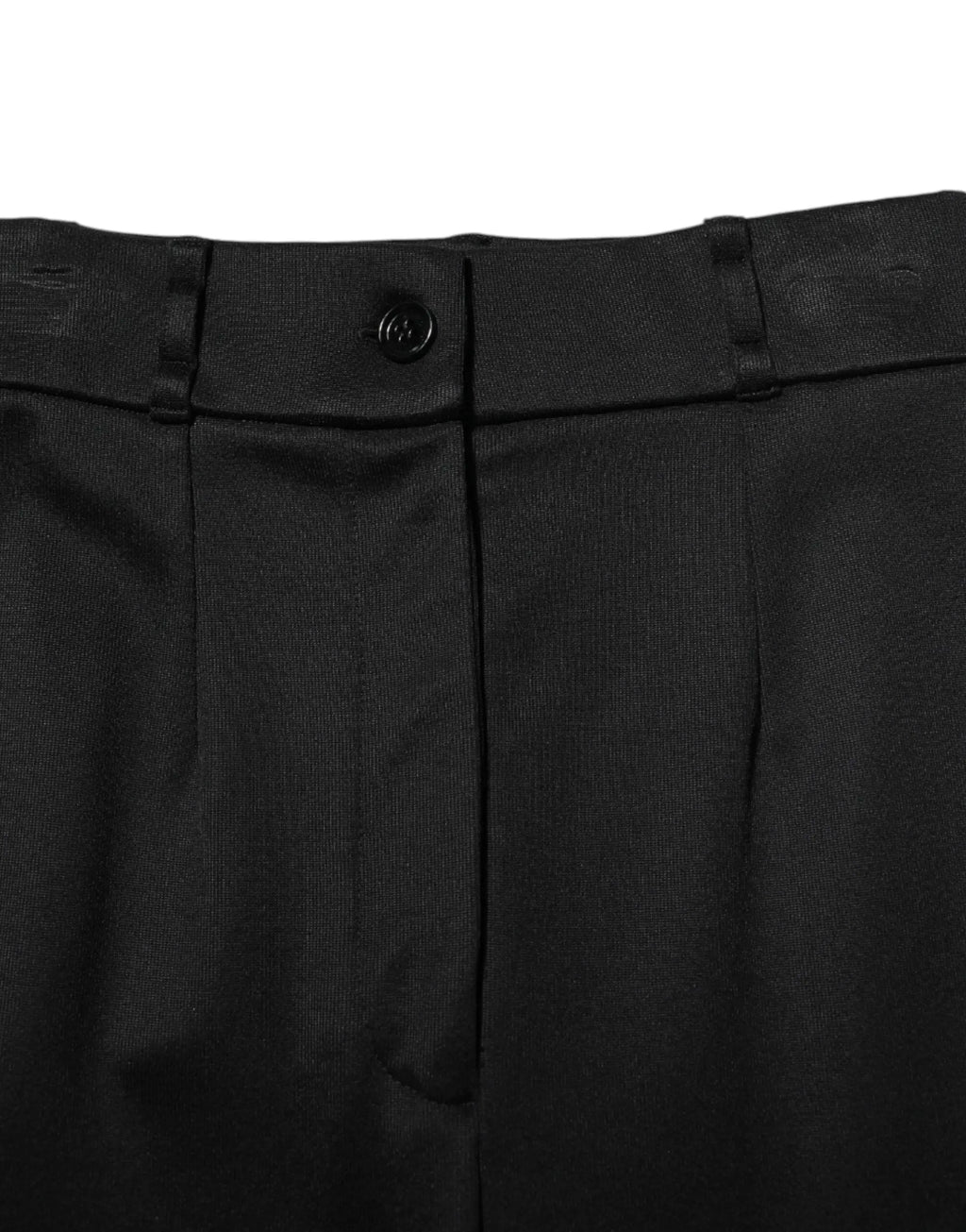 Pantalon noir dolce & gabbana en nylon taille haute avec jambes skinny et texture tissée subtile