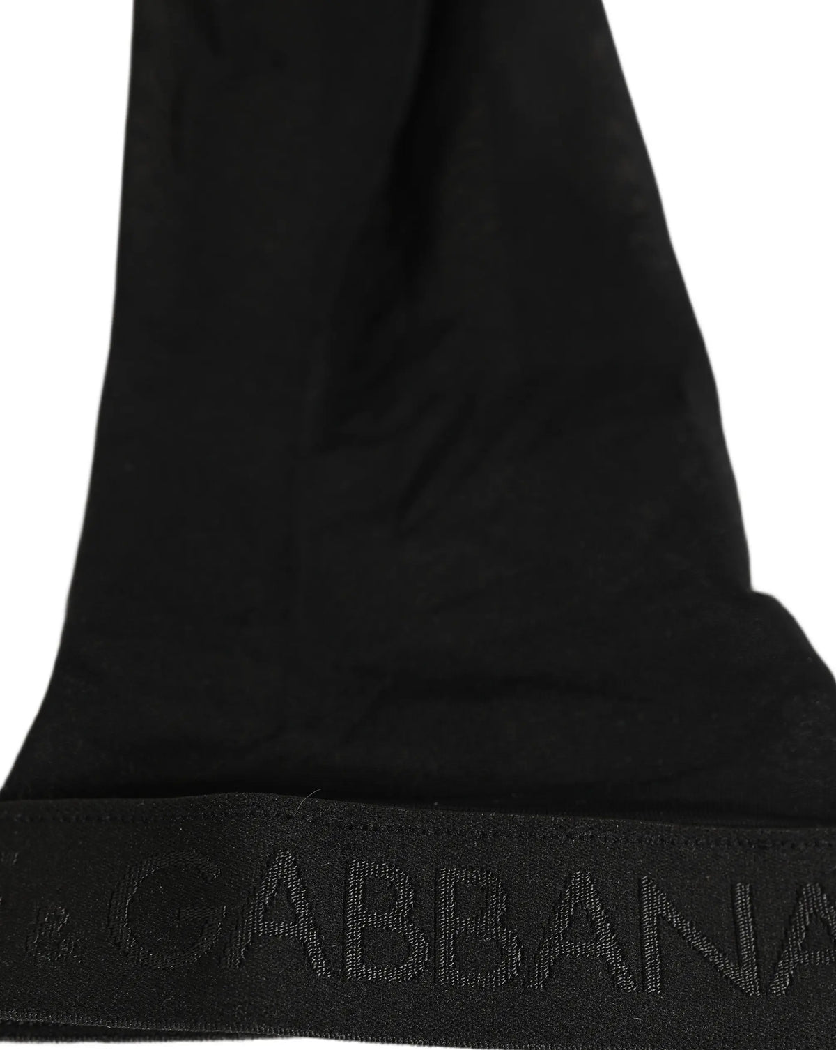 Chaussettes dolce & gabbana noires en nylon pour femme avec logo embossé sur l’ourlet