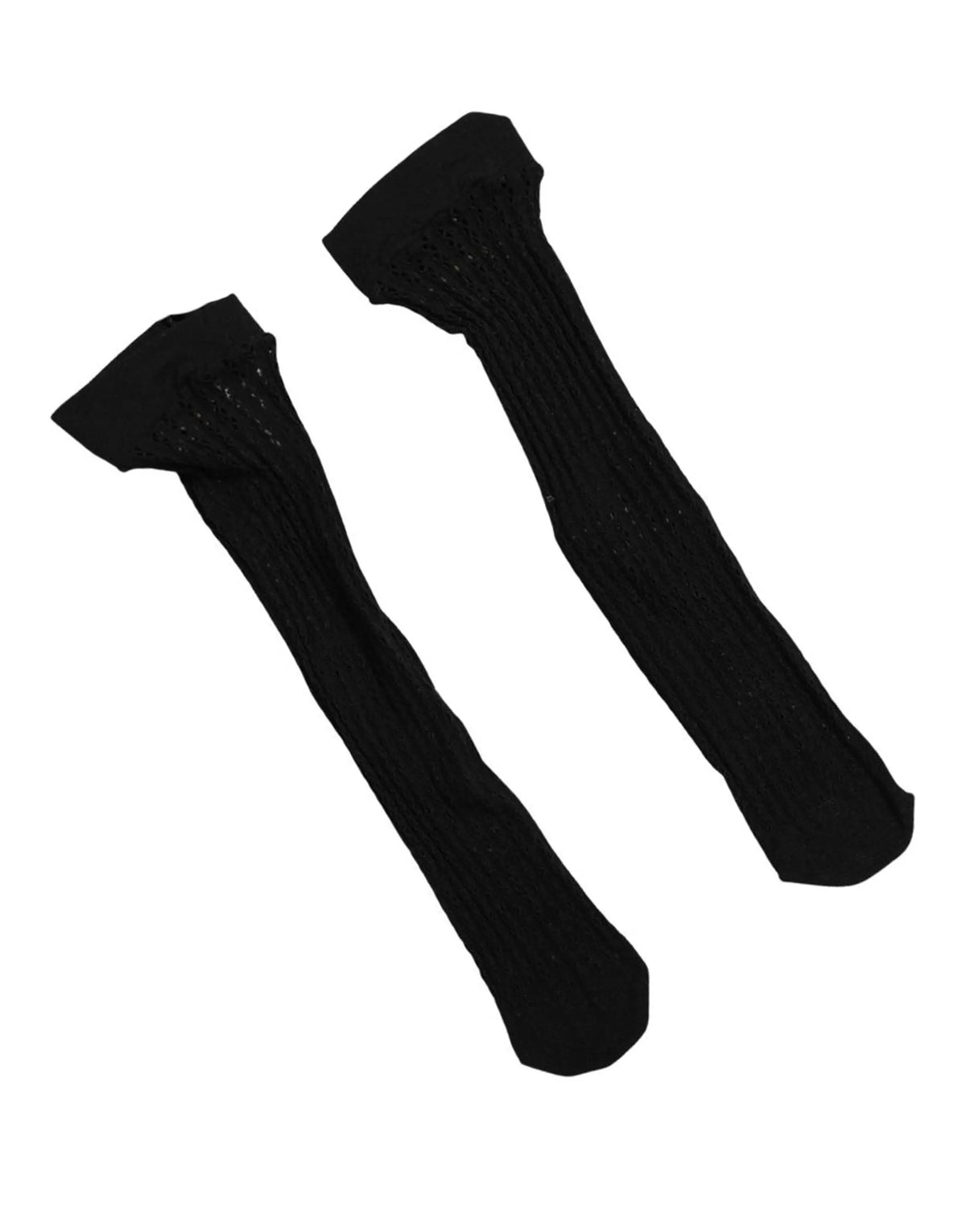 Chaussettes longues noires dolce & gabbana en nylon avec motif nervuré subtil et bordures renforcées