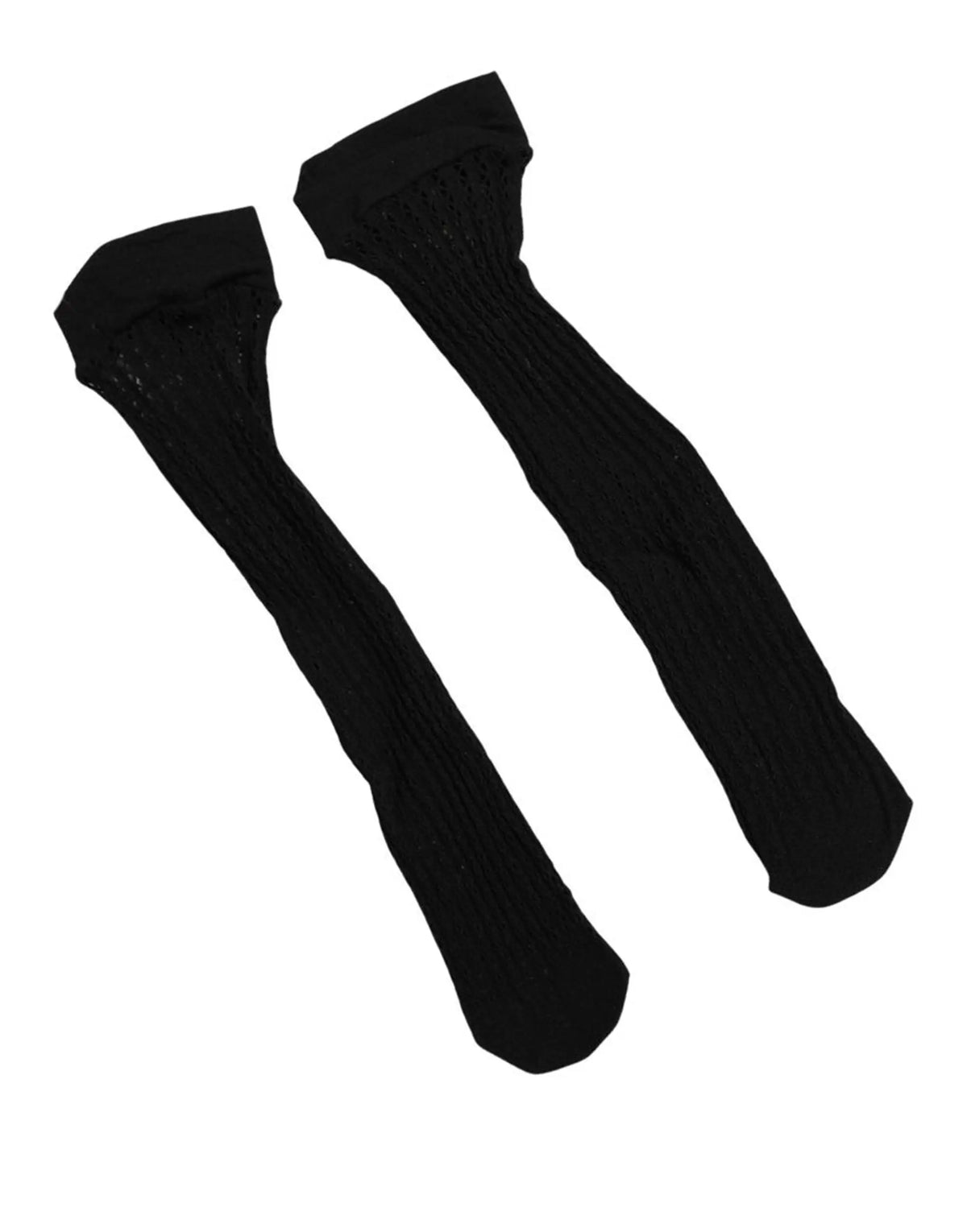 Chaussettes longues dolce & gabbana noires en nylon avec motif logo et tissu côtelé légèrement transparent