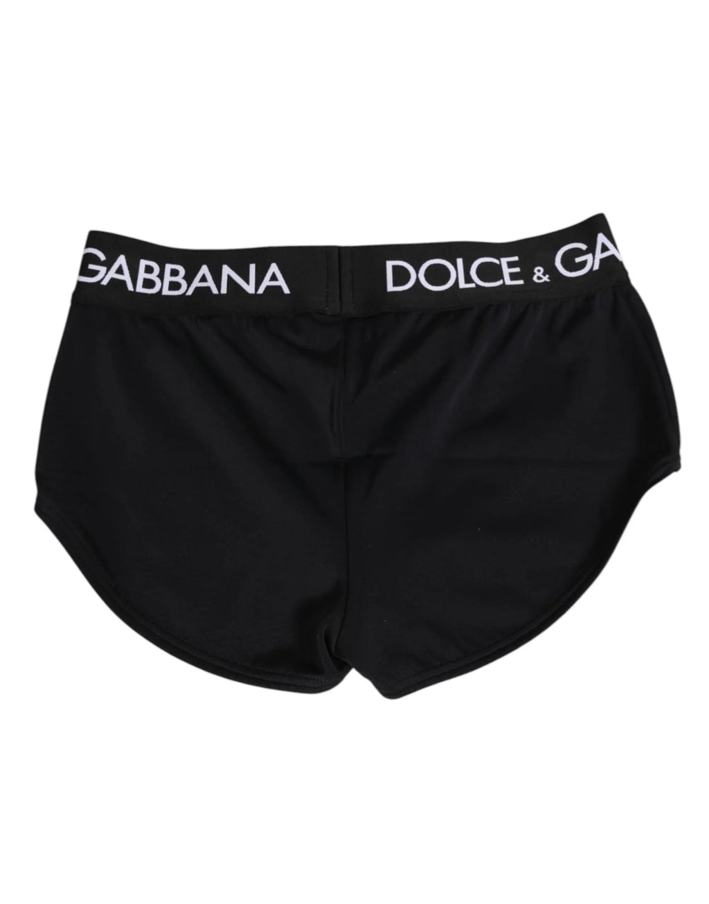 Dolce & gabbana noir nylon shorts de sous-vêtements avec taille élastique logo blanc et détails en blanc