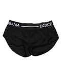 Boxer dolce & gabbana noirs en nylon avec bande logo blanche taille élastique