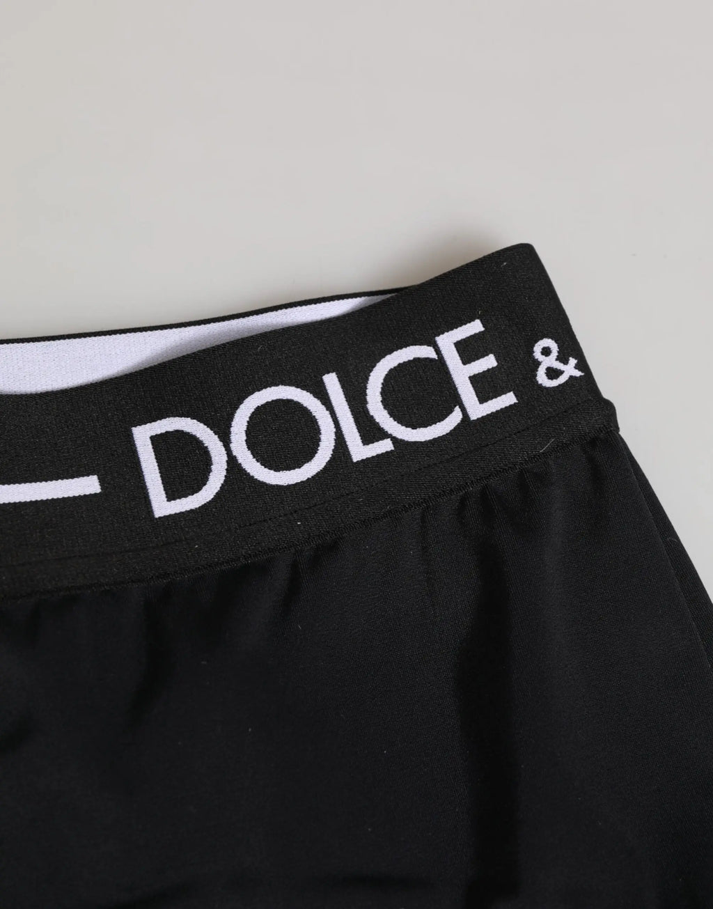 Boxer dolce & gabbana noirs en nylon avec ceinture logo blanche pour homme