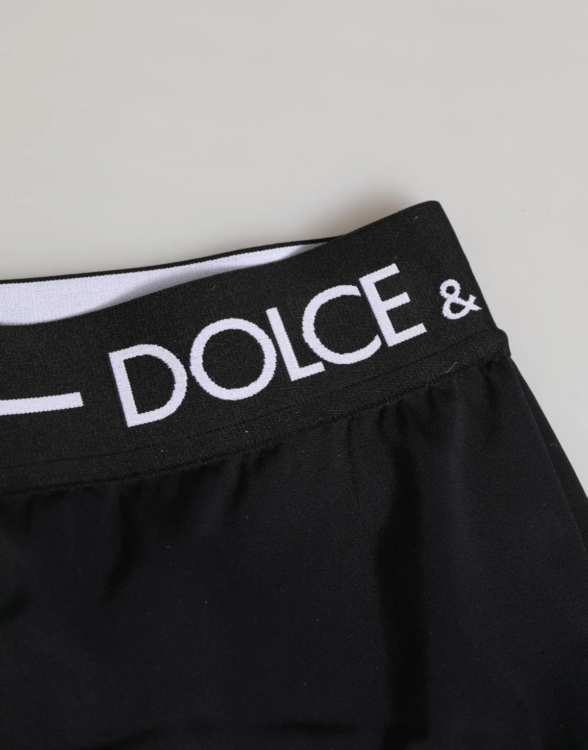 Boxer dolce & gabbana noirs en nylon avec ceinture logo blanche pour homme
