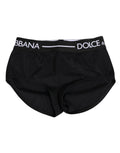 Shorty dolce & gabbana en nylon noir avec ceinture logo blanche briefs sous-vêtements homme