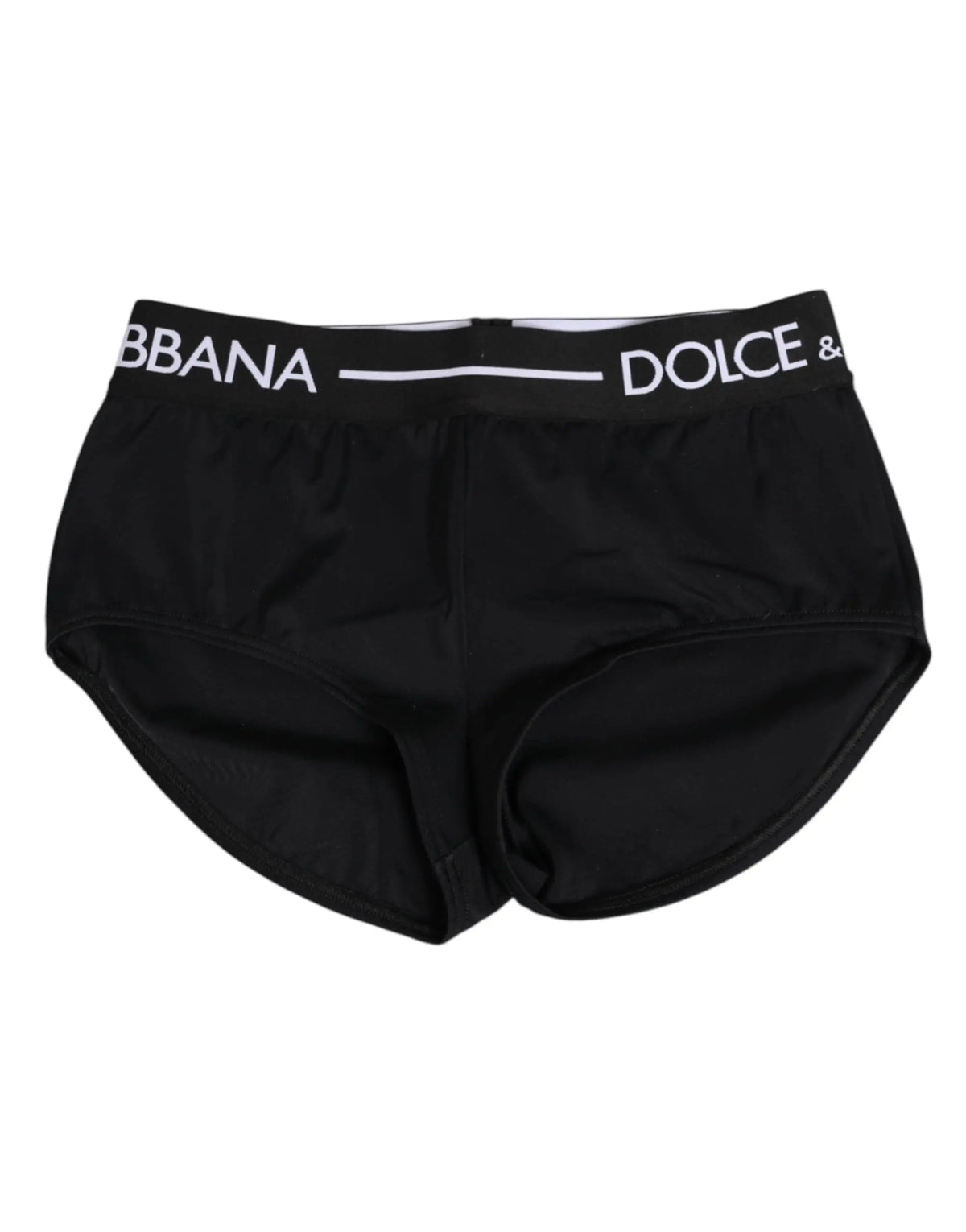 Shorty dolce & gabbana en nylon noir avec ceinture logo blanche briefs sous-vêtements homme