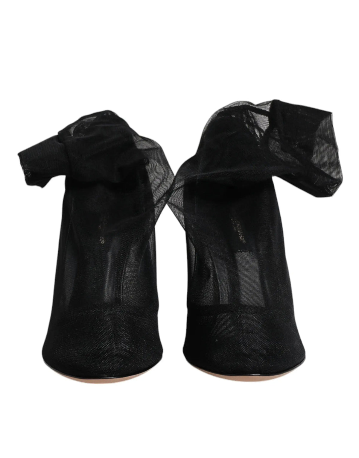 Bottes à talons haut dolce & gabbana en mesh noir transparent avec un nœud volumineux en nylon style chaussette