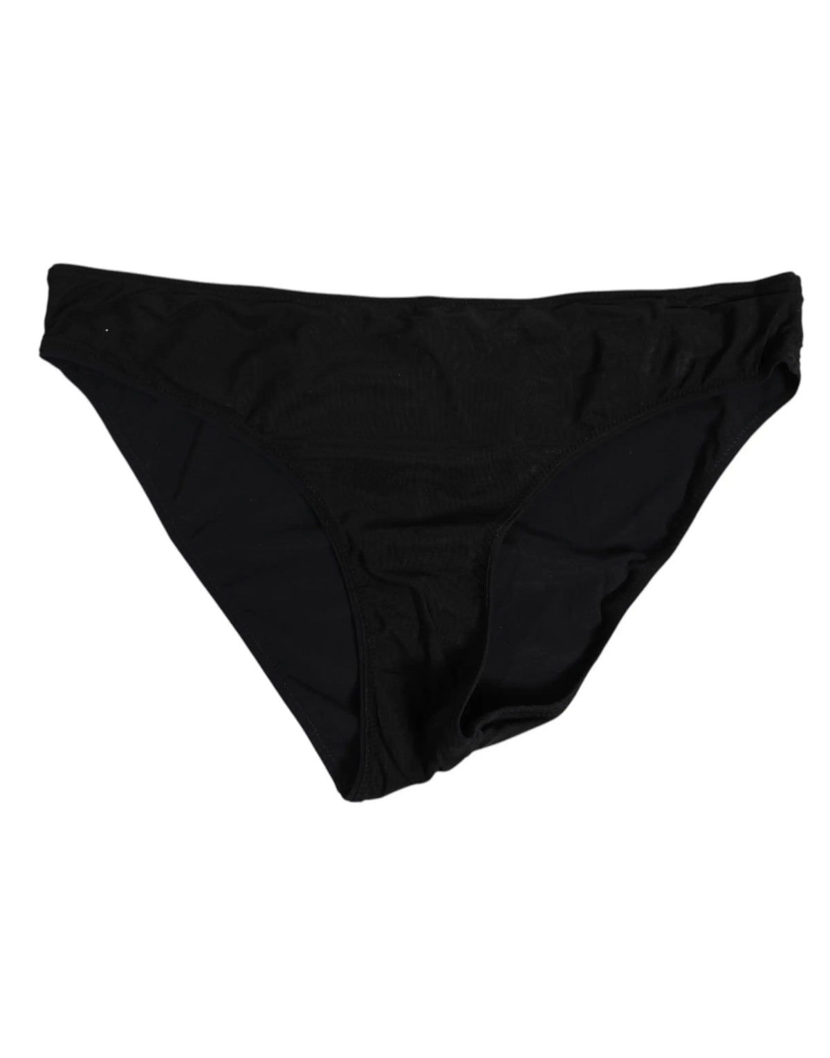 Slip de bain noir dolce & gabbana en nylon stretch avec texture lisse et taille ajustée pour femme