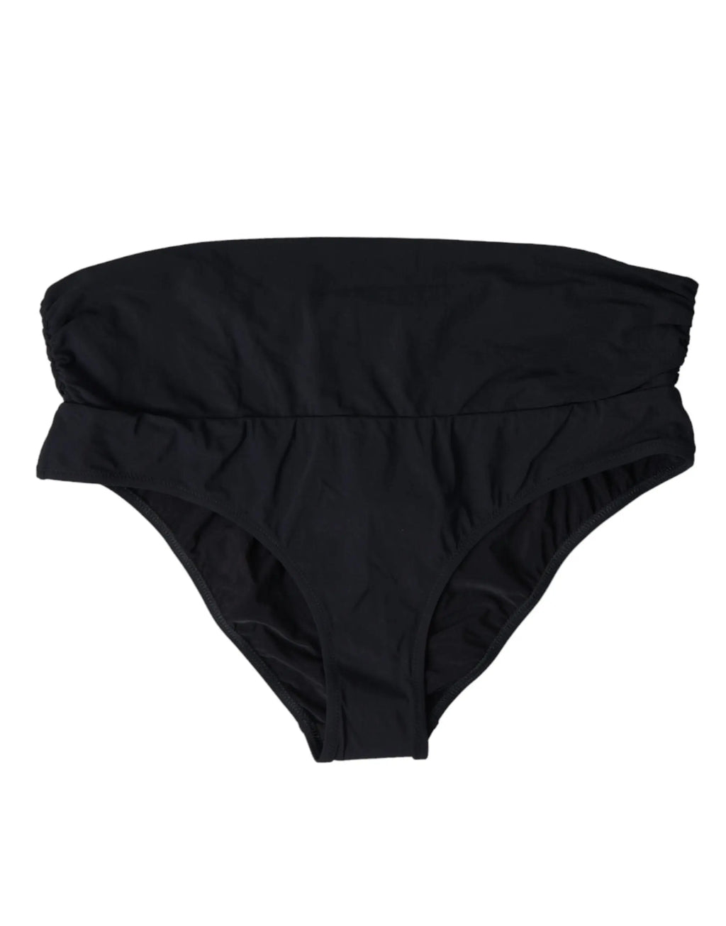 Bas de bikini de maternité noir dolce & gabbana en nylon stretch avec taille froncée extensible et tissu lisse