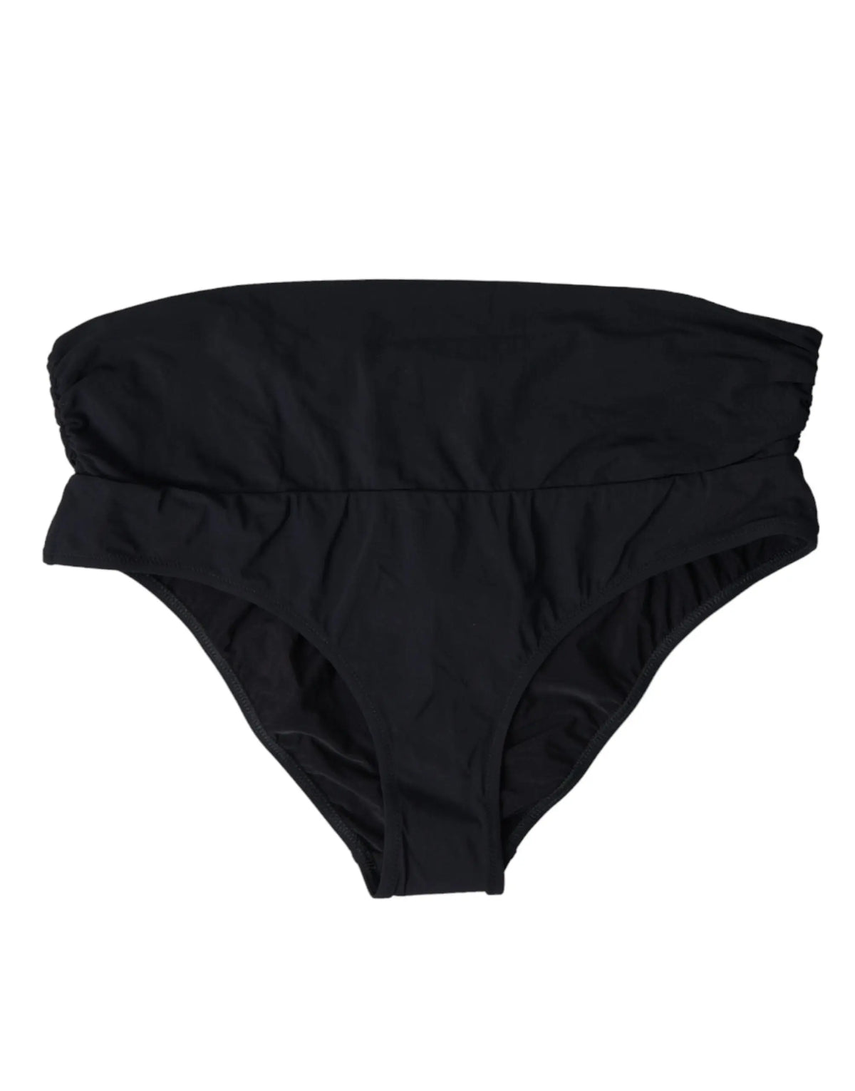 Bas de bikini de maternité noir dolce & gabbana en nylon stretch avec taille froncée extensible et tissu lisse