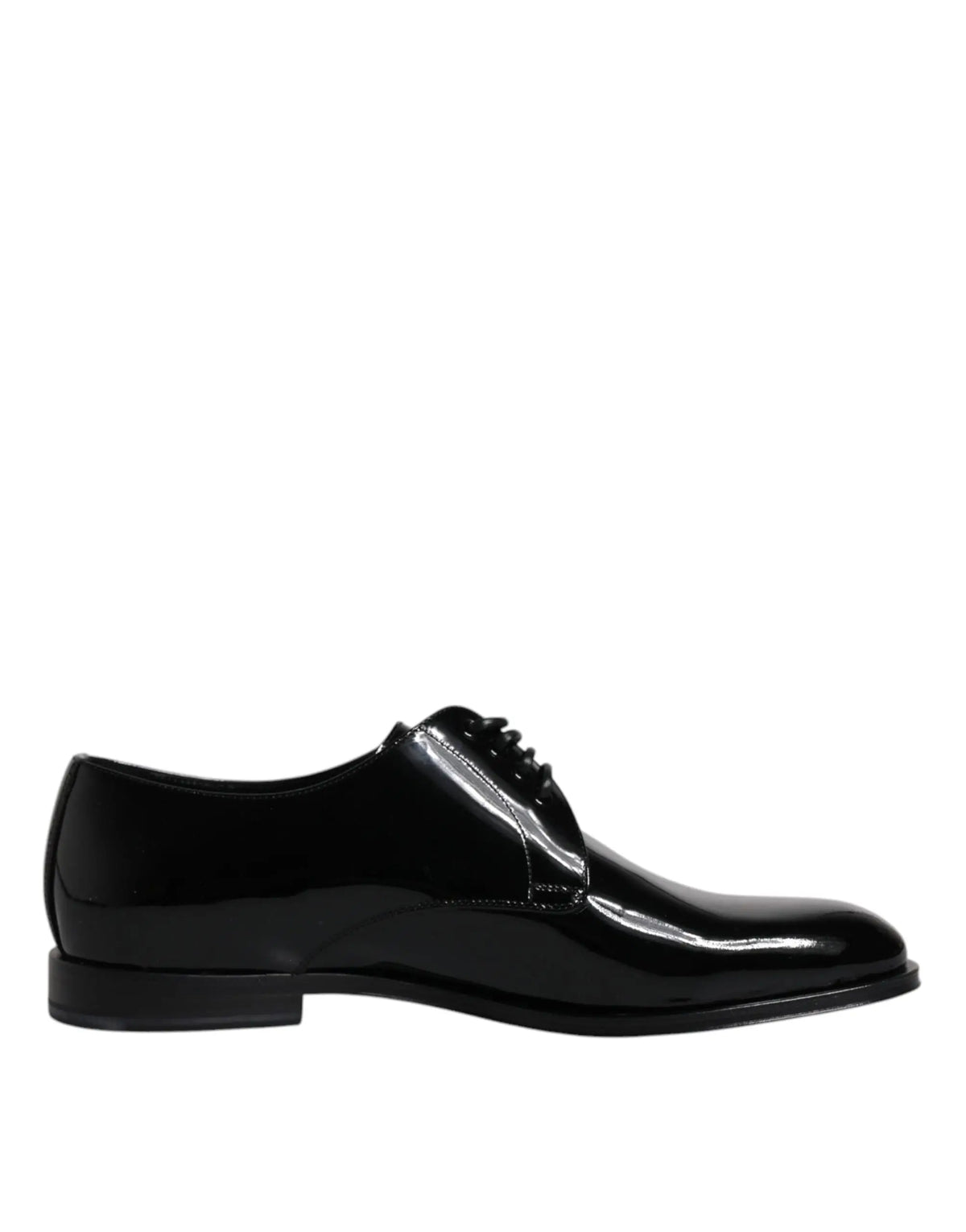 Derby noir en cuir verni dolce & gabbana avec finition brillante et lacets classiques pour tenue formelle