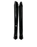 Dolce & gabbana bottes noires en cuir verni à tige haute avec finition brillante et bout pointu