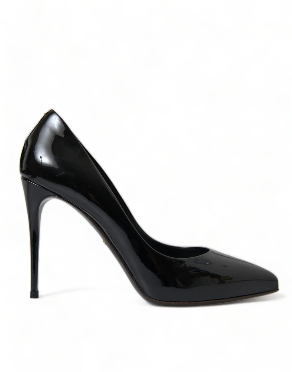 Dolce & gabbana escarpins en cuir verni noir à talons aiguilles pointus