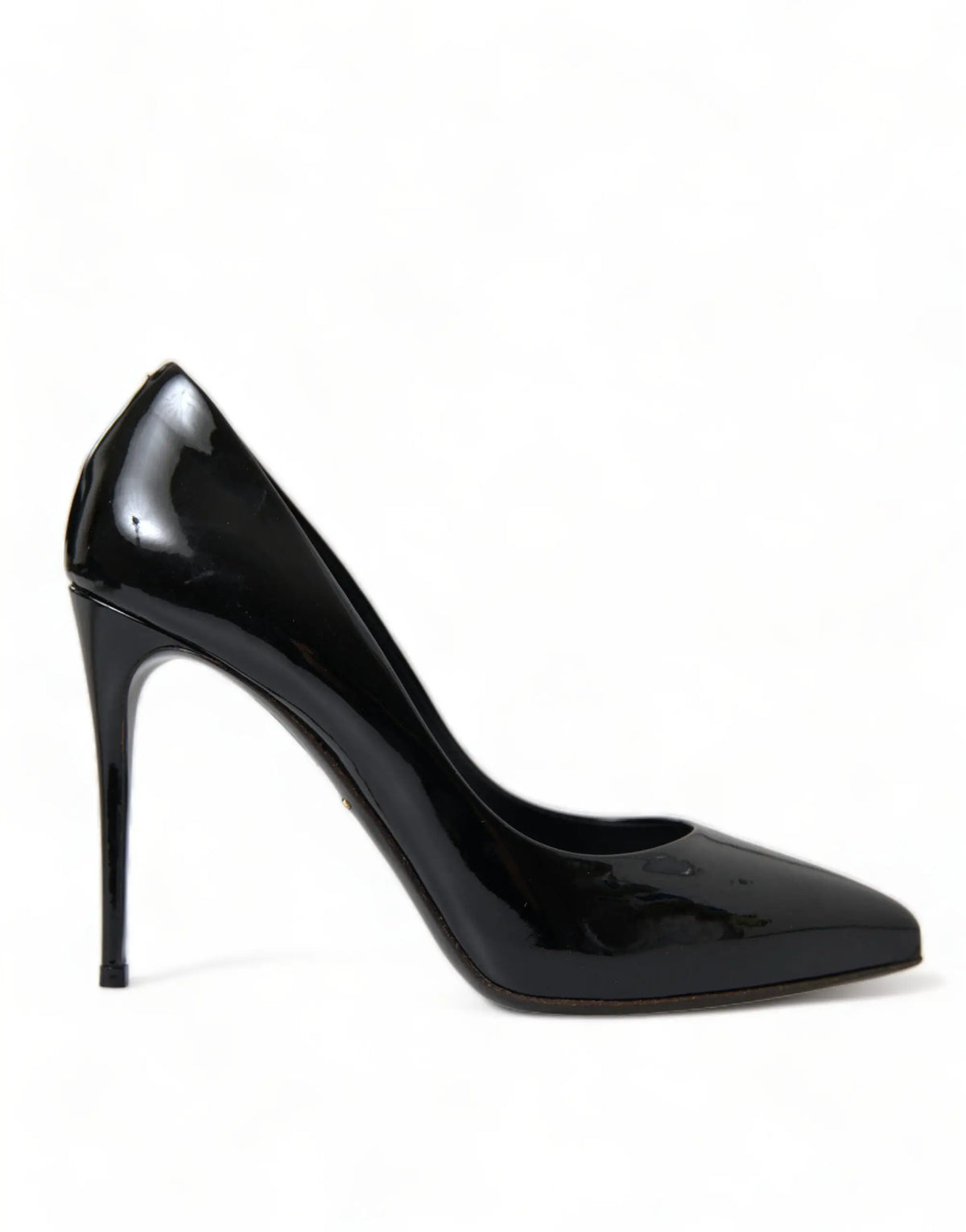 Dolce & gabbana escarpins en cuir verni noir à talons aiguilles pointus