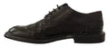 Dolce & Gabbana derby en cuir noir perforé avec finition polie et détails brogues élégants