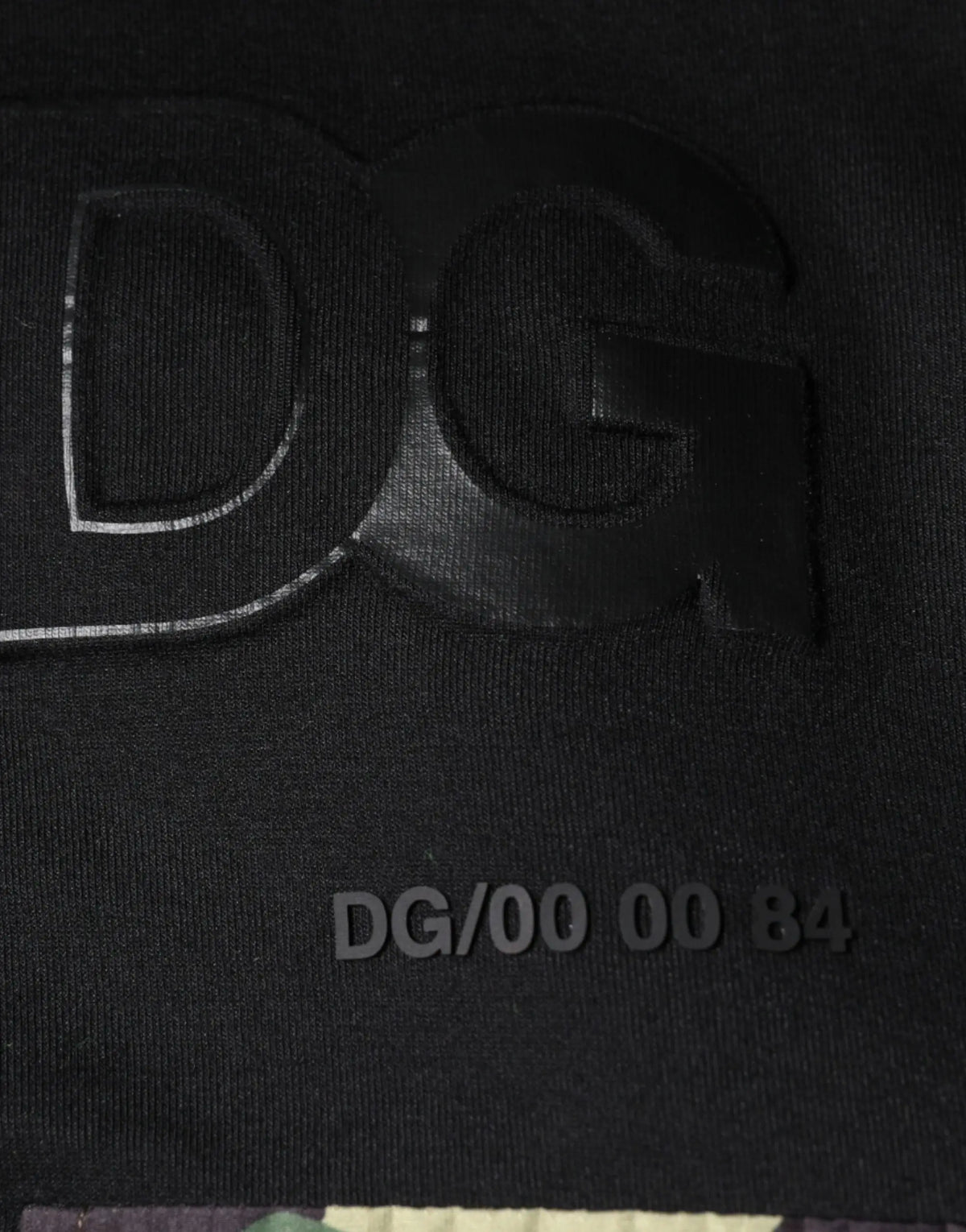 Dolce & gabbana black cotton sweatshirt with embroidered logo and model number dg 00 00 84 printed below
