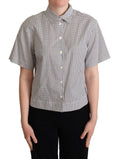 Chemise noire à pois blancs pour femme dolce & gabbana manches courtes col classique boutons assortis