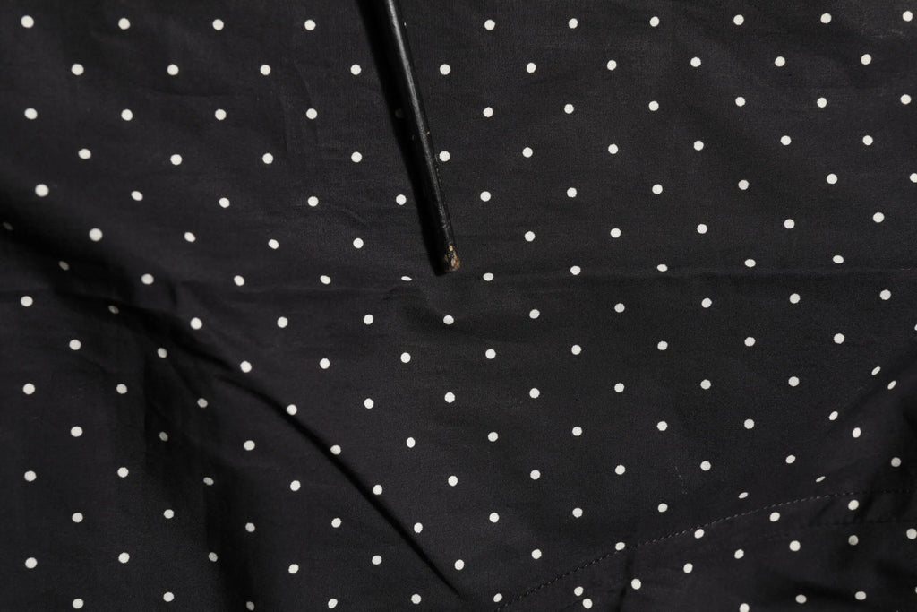 Chemise homme formelle dolce gabbana en coton noir avec motif pois blancs réguliers
