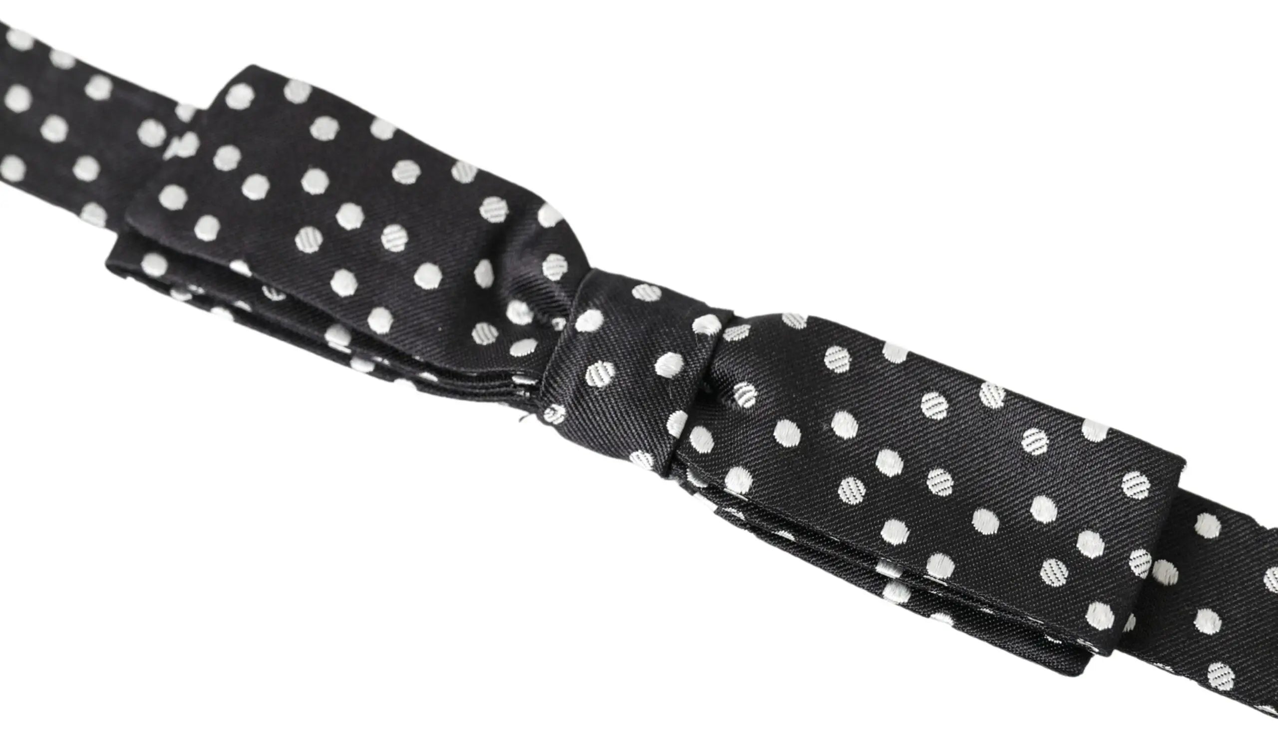 Dolce & gabbana noeud papillon homme en soie noir à pois blancs ajustable