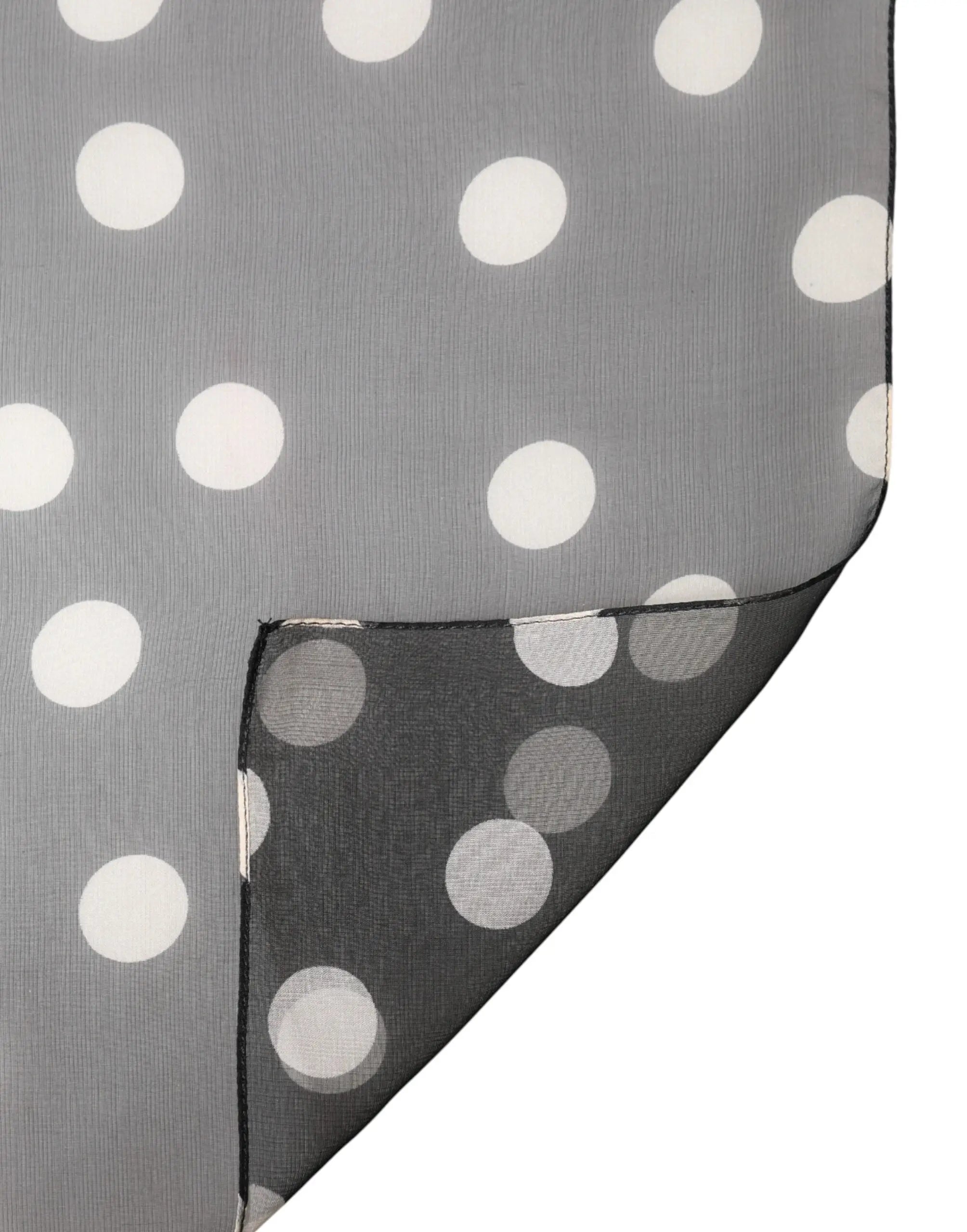 Écharpe en soie dolce & gabbana noire à pois blancs avec doublure transparente et bords soignés 205cm x 137cm