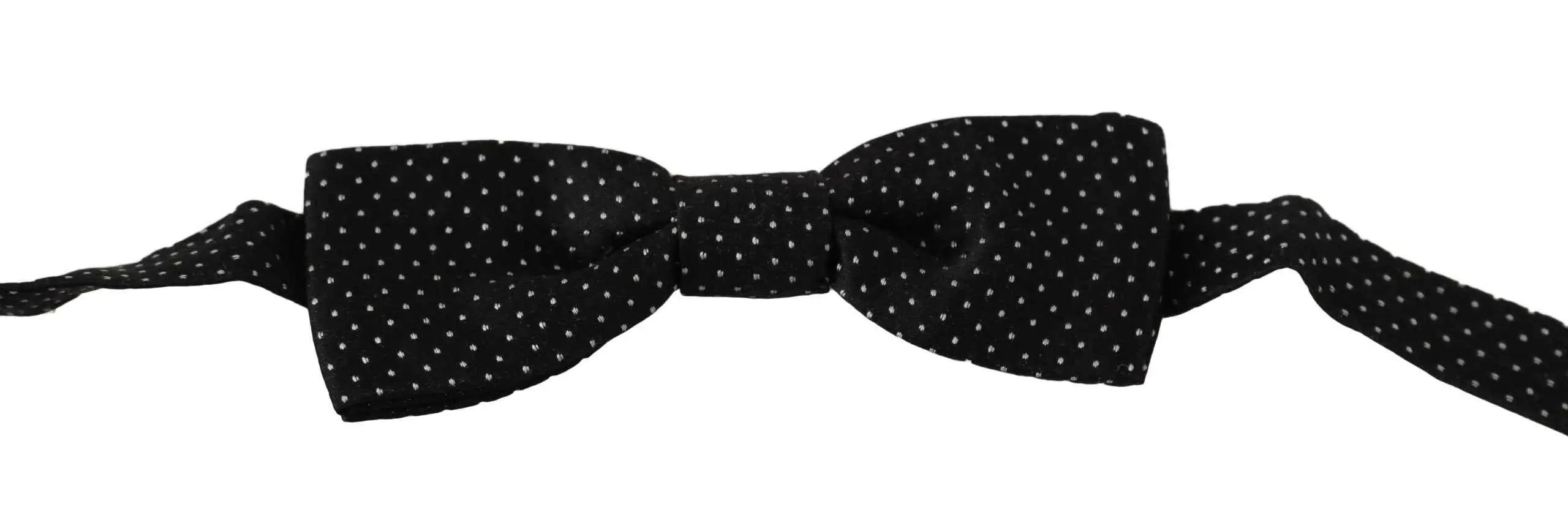 Dolce & gabbana noeud papillon homme noir en soie avec petits pois blancs et réglable