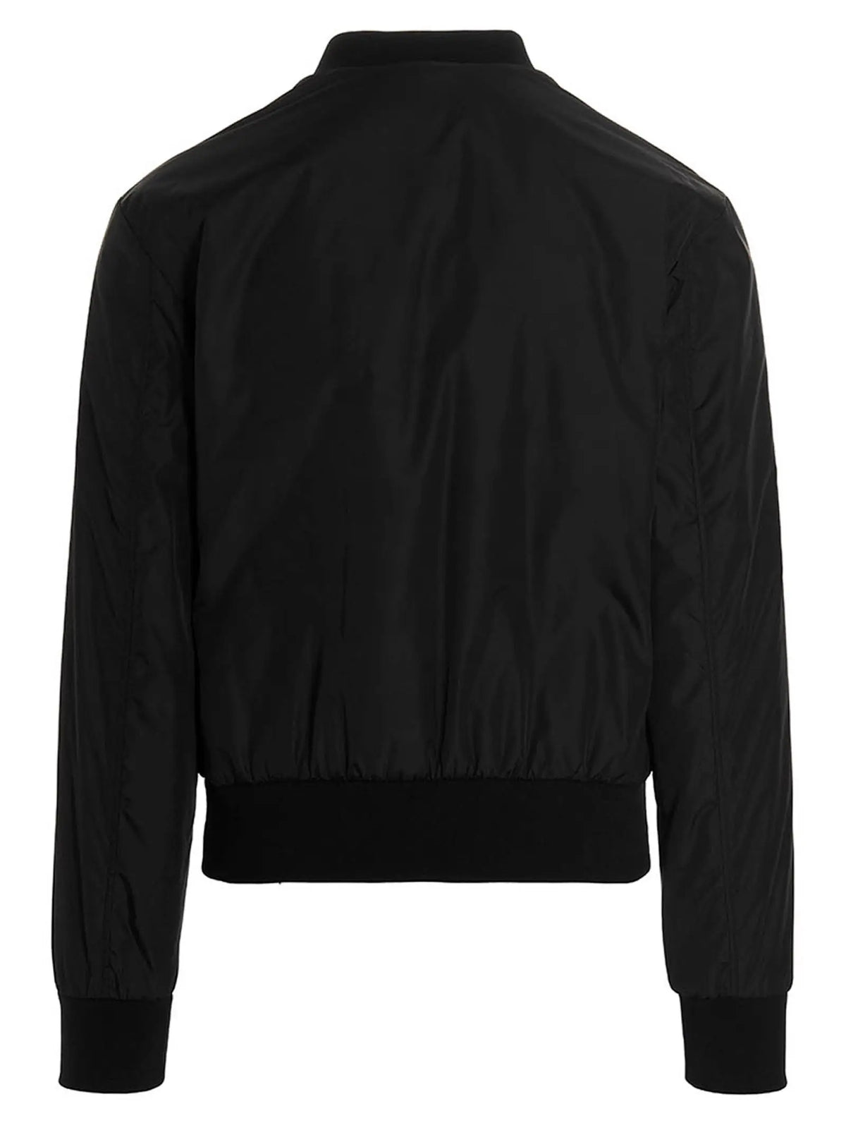 Blouson aviateur dolce & gabbana noir en polyamide avec tissu lisse légèrement brillant et bords côtelés