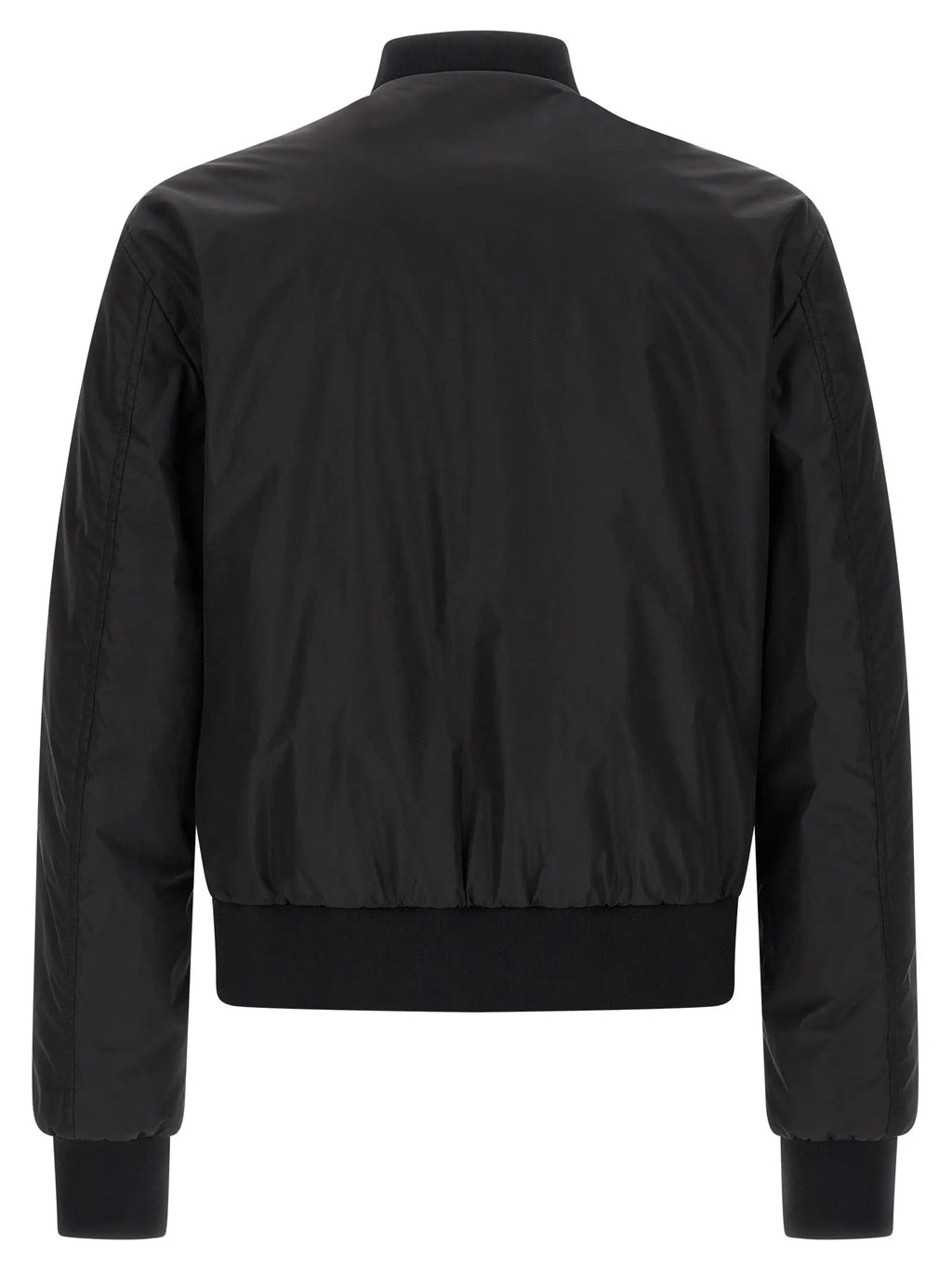 Dolce & gabbana bomber noir en polyamide avec finition mate et poignets et ourlet côtelés
