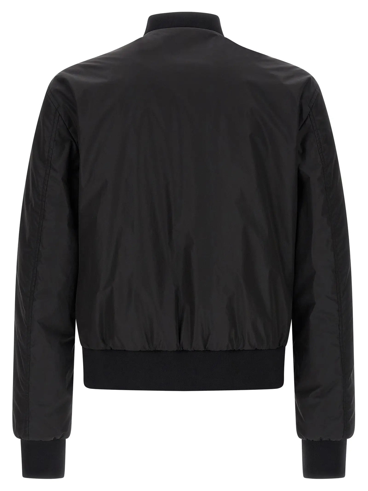 Dolce & gabbana bomber noir en polyamide avec finition mate et poignets et ourlet côtelés