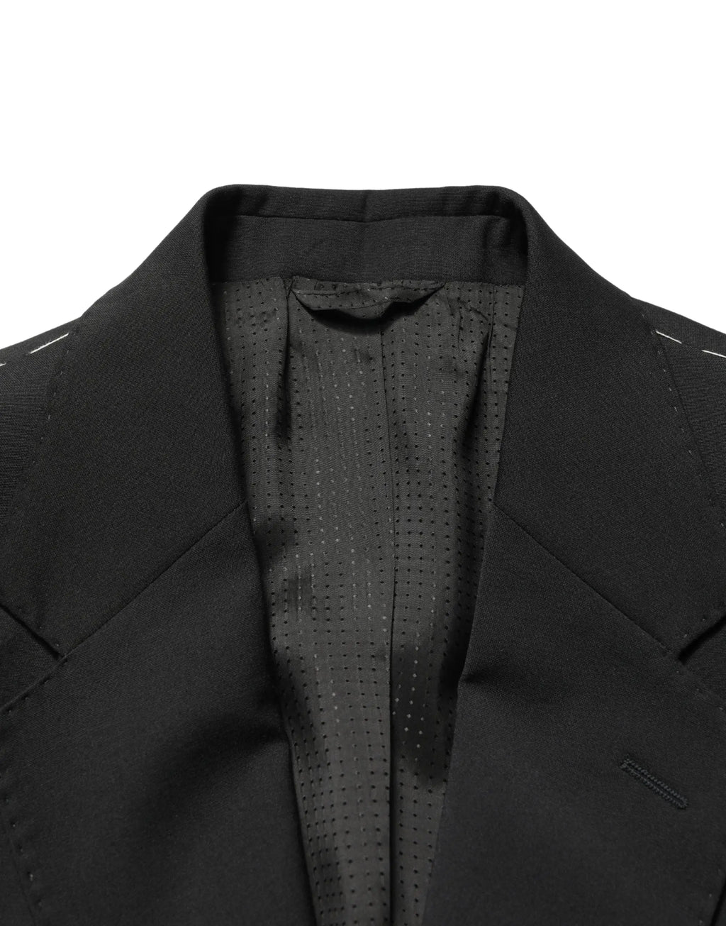 Veste homme dolce & gabbana noire en polyester avec deux boutons et doublure intérieure texturée subtile