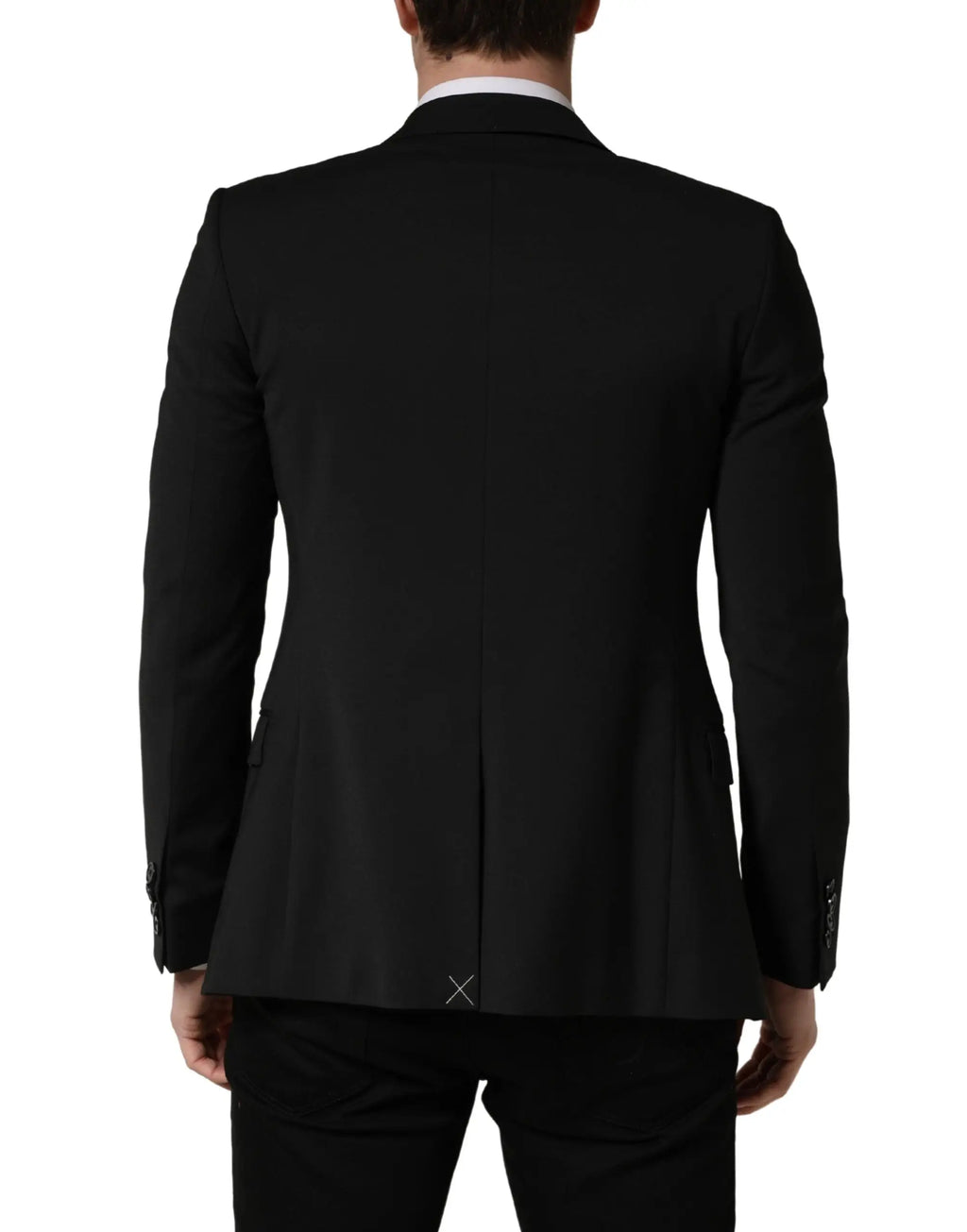 Veste de costume homme dolce & gabbana noire en polyester avec design structuré et détails de couture subtils