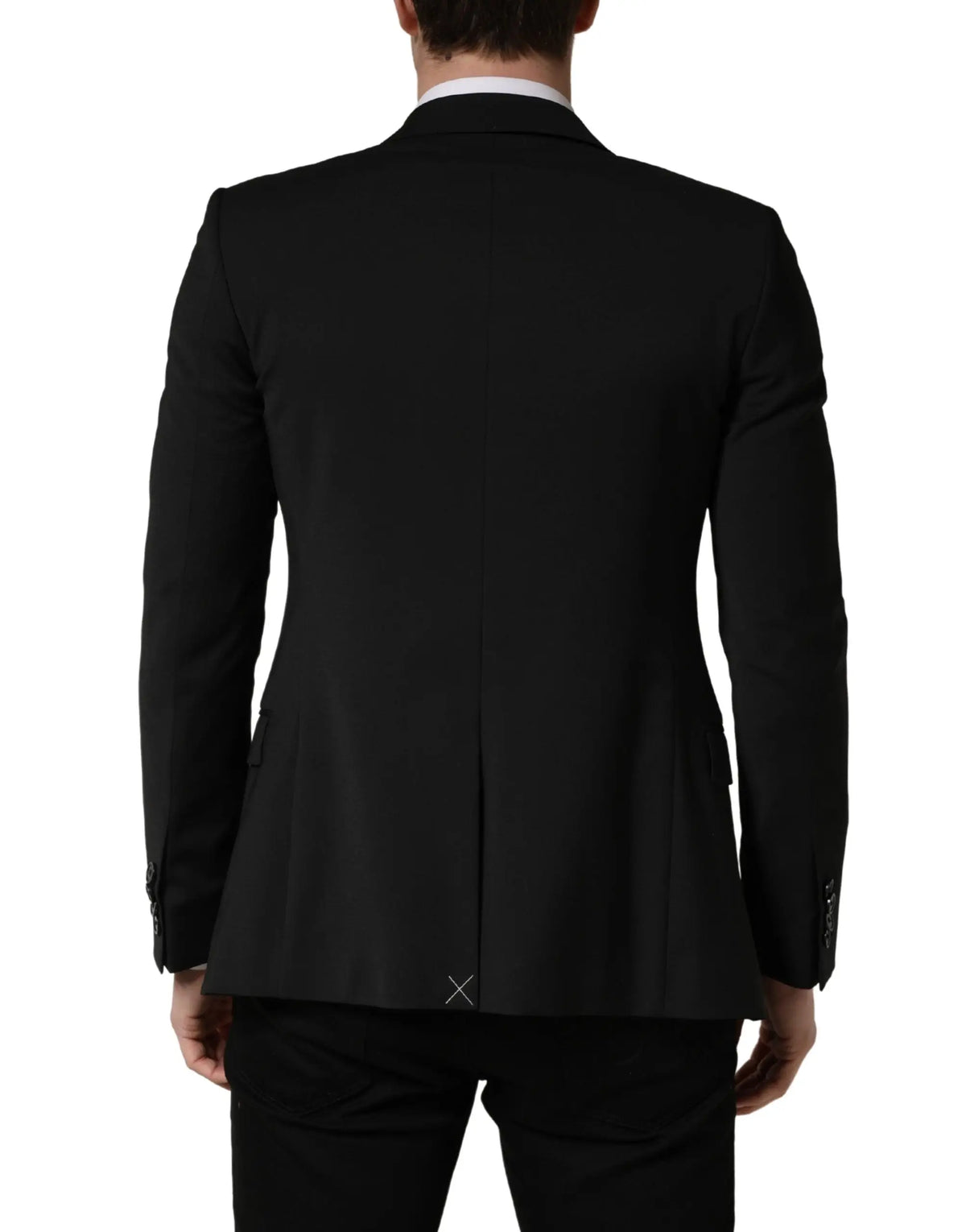 Veste de costume homme dolce & gabbana noire en polyester avec design structuré et détails de couture subtils