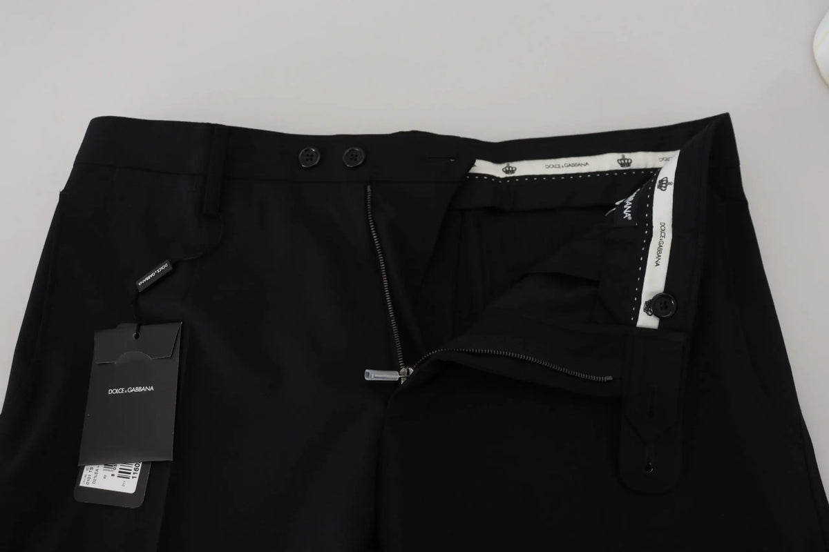 Pantalon chino homme dolce & gabbana noir en polyester avec coupe ajustée et détails de couture subtils