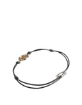 Bracelet dolce & gabbana en corde noire avec médaille ovale ton argent et fermoir métallique doré