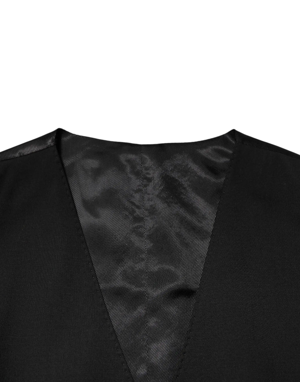 Dolce gabbana gilet formel noir en polyester avec doublure satinée et col en v