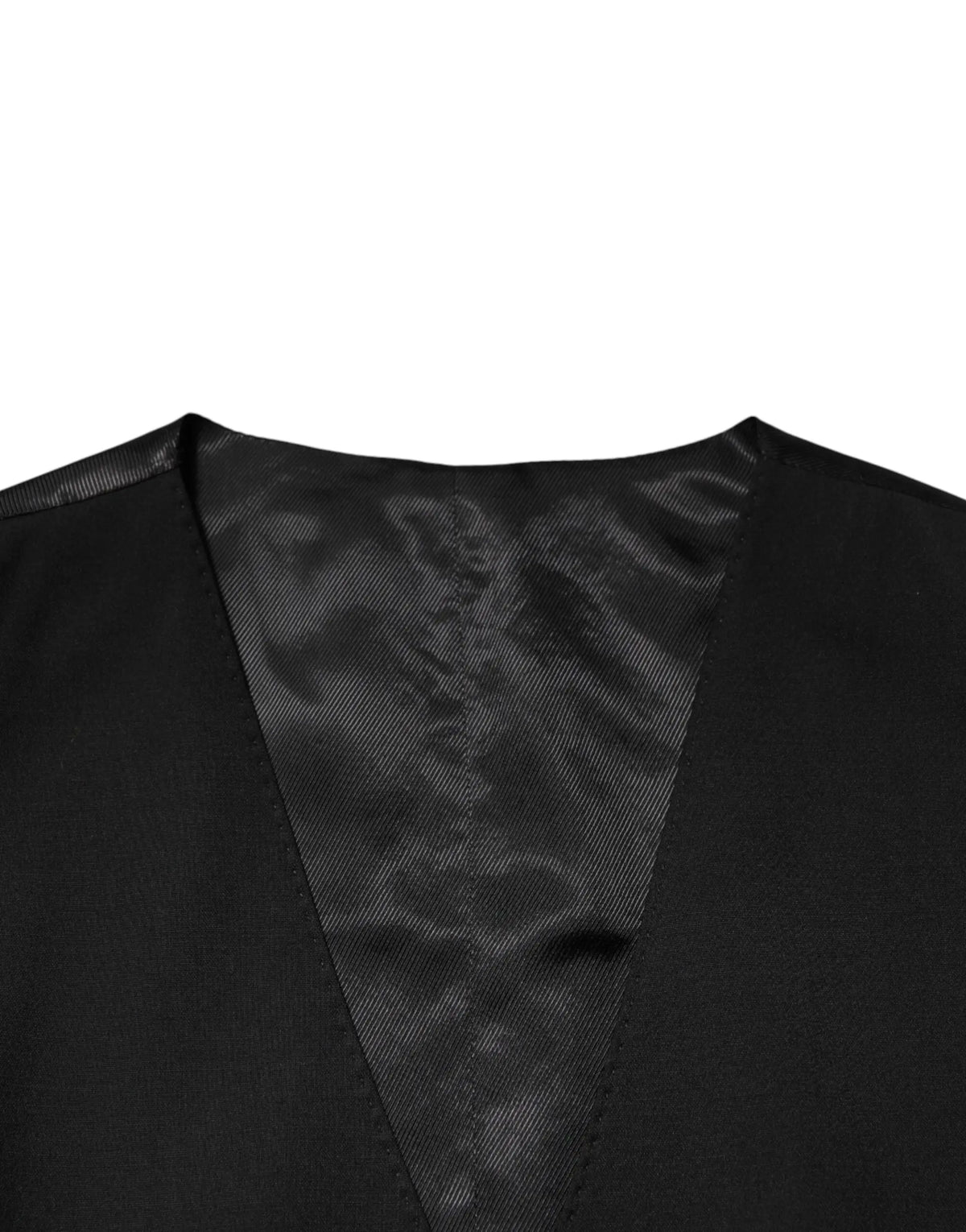 Dolce gabbana gilet formel noir en polyester avec doublure satinée et col en v