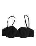 Dolce & Gabbana soutien-gorge noir en polyester avec broderie florale délicate et bretelles fines réglables