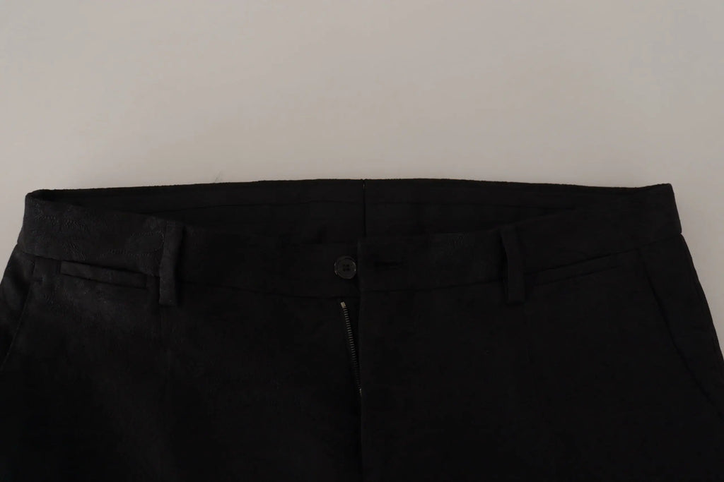 Pantalon noir dolce & gabbana en polyester à coupe ajustée avec détails de couture subtils pour costume formel martini