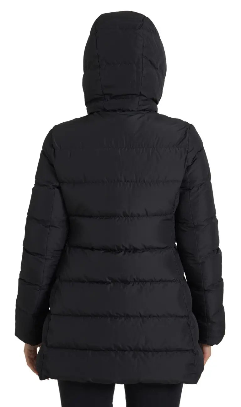 Veste réversible dolce & gabbana noire en polyester avec capuche et couture horizontale effet doudoune