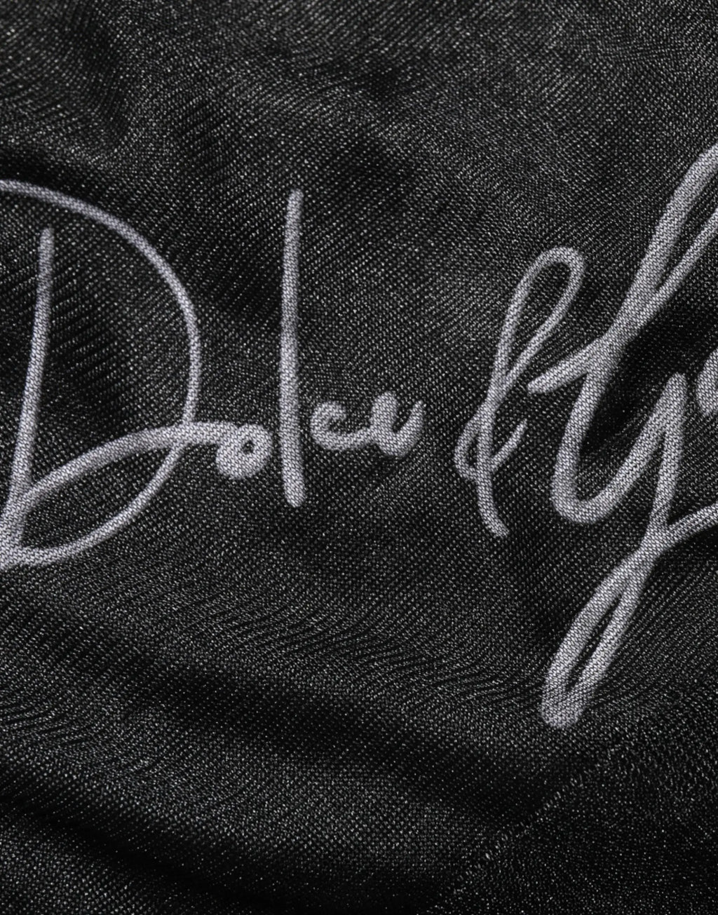 Pullover sweat-shirt dolce gabbana noir en polyester avec logo argenté brodé en lettres cursives